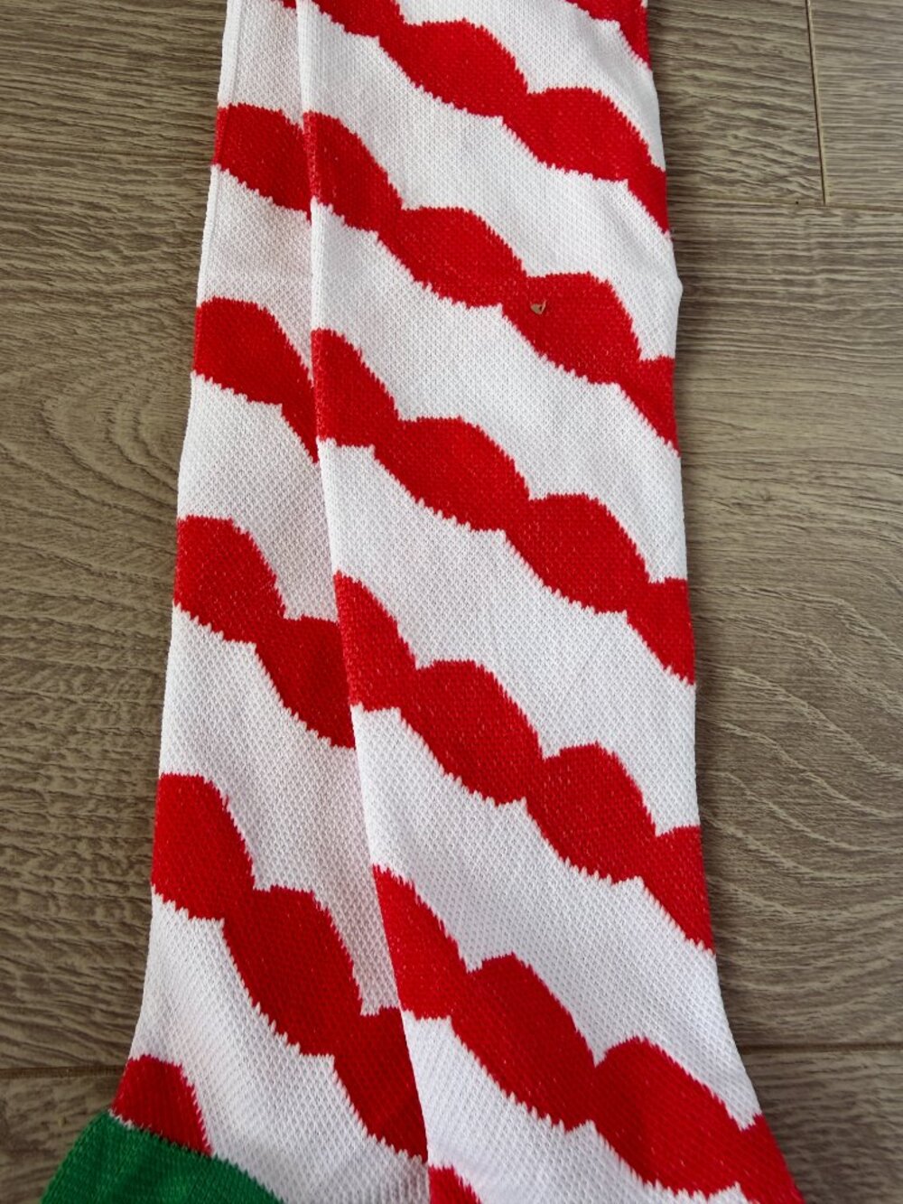 Holiday Red White Green Striped Over-the-Knee Socks L/XL - Picture 4 of 5